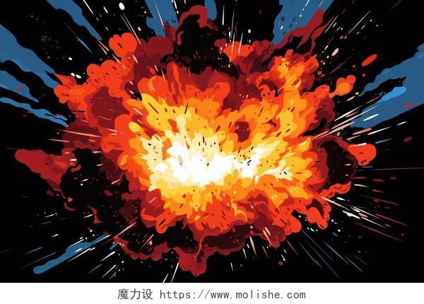 火焰爆炸的特效效果卡通AI插画